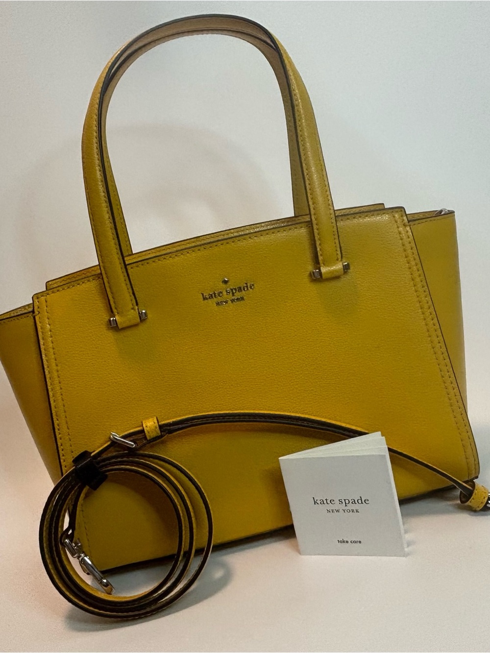 KATE SPADE ($350) Patterson Drive Geraldine Mustard Leather Satchel Bag
